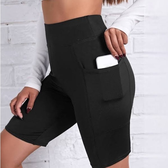 3 Pack Biker Shorts with Pockets for Women – High Waisted Tummy Control Workout - Picture 5 of 7